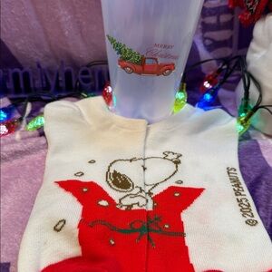 Snoopy Gift Official Peanuts Holiday Socks With Merry Christmas Tumbler